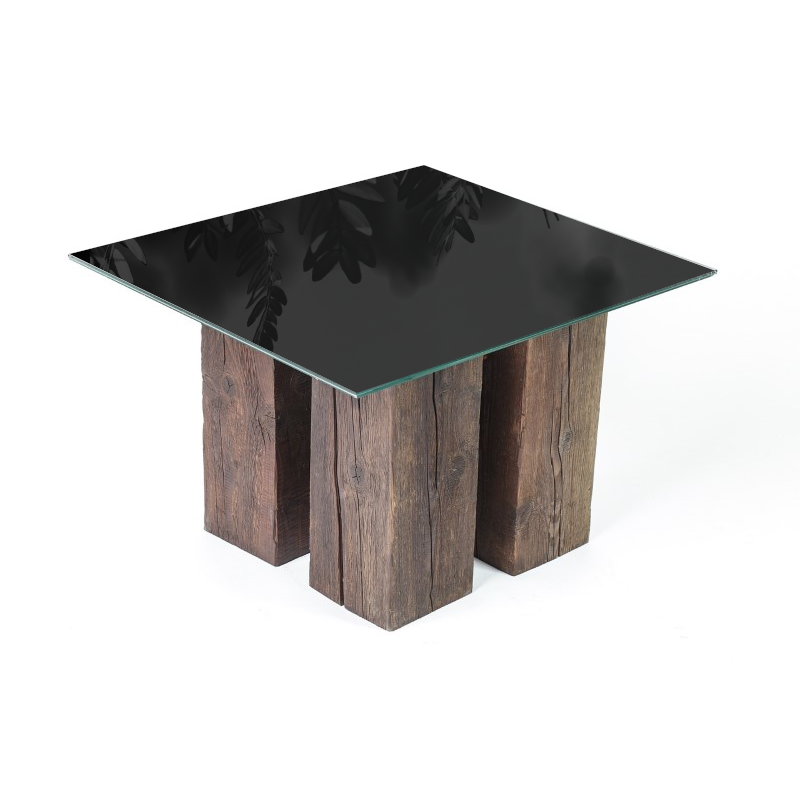 Black lacquered glass for table 8 mm