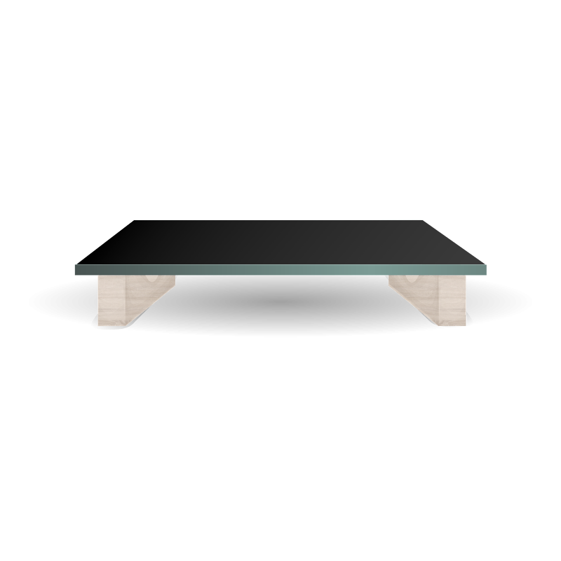 Glass table top 10 mm in black