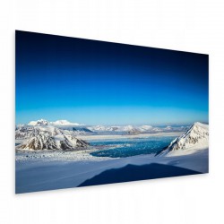 Panel with mountain motif - UV printing on glass with horizontal orientation