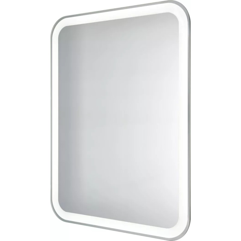 Rectangular Flare Mirror with Rounded Corners and LED Lighting