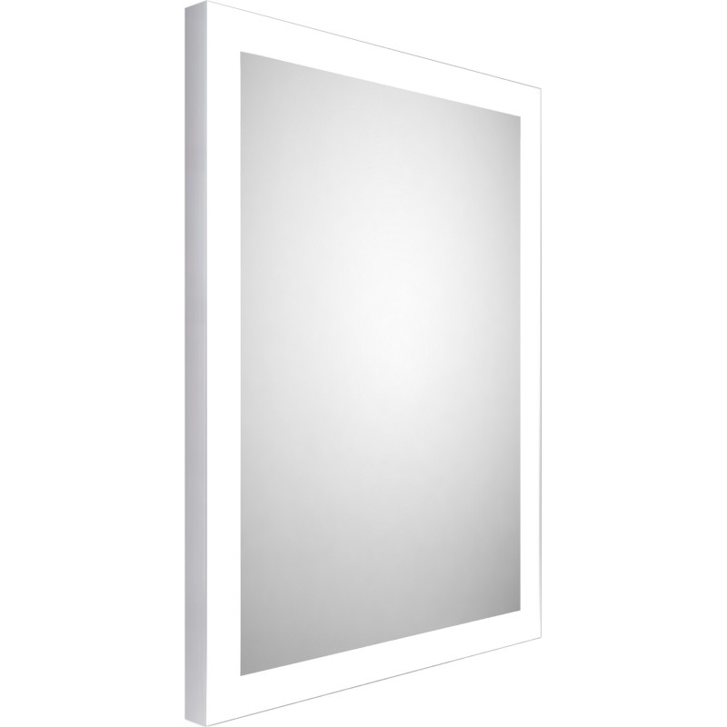 Loft 3 Rectangular Mirror with Silver Aluminum Frame and LED Lighting