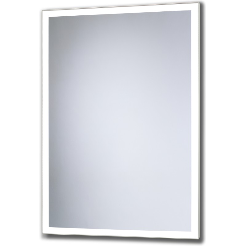 Mirror Metrolight 2 with a silver frame and a perimeter LED strip