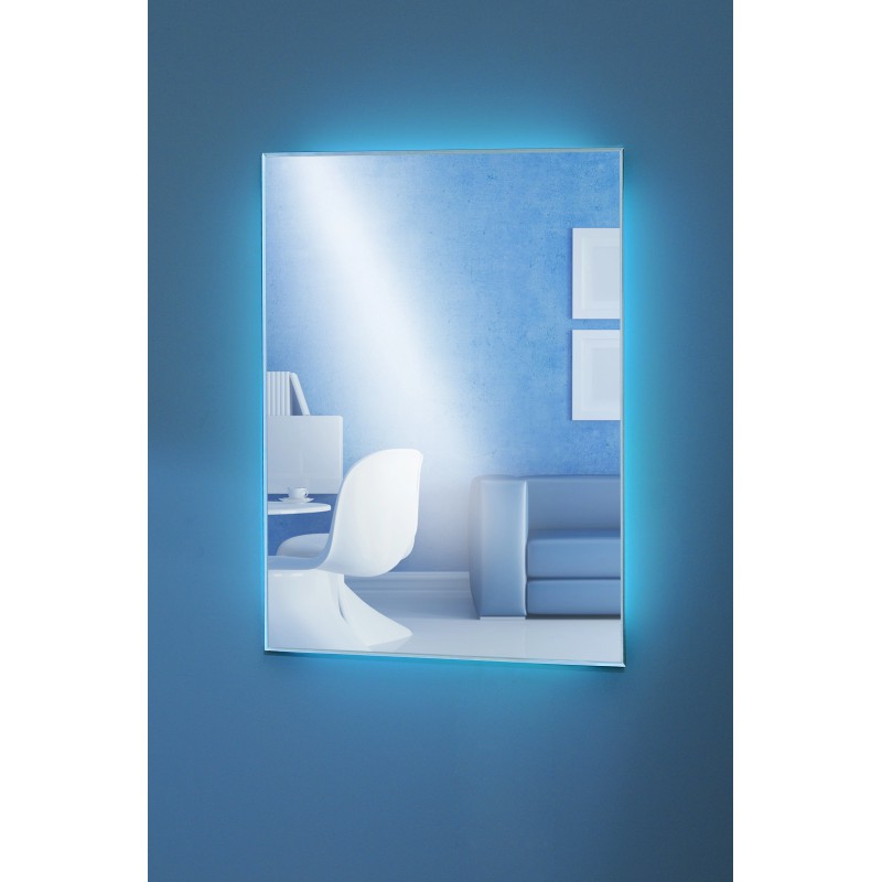 Lustro Belvedere prostokątne fazowane z oświetleniem LED