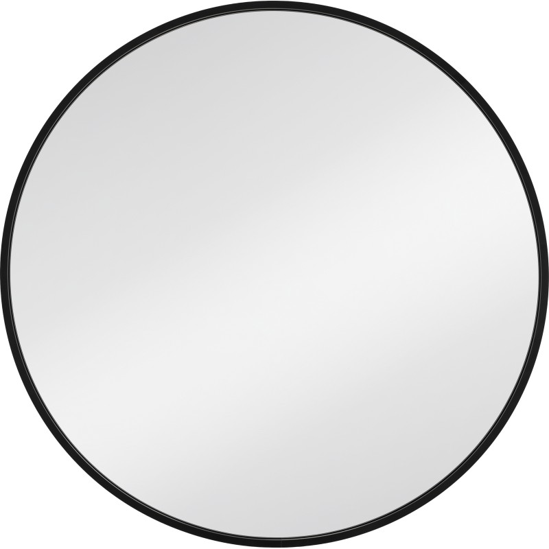 Round 'Eclipse' Mirror with Black Frame and LED Lighting