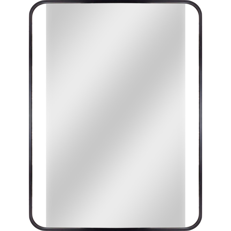 Formant Mirror in Black Aluminum Frame with LED Strips