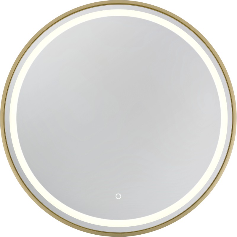 Round Lumina 3 Mirror with Gold Frame and LED Lighting