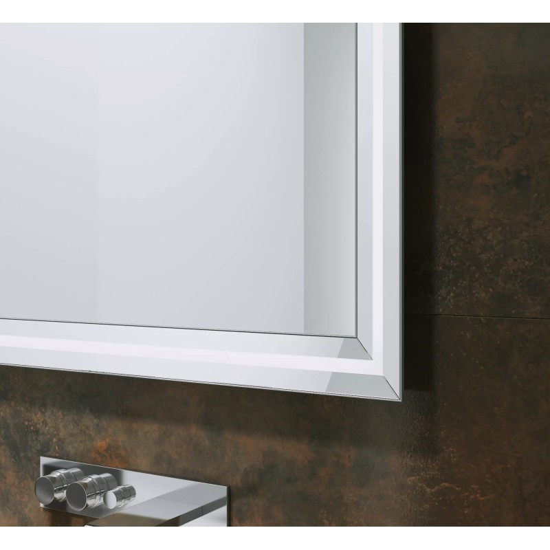 Angular Mirror Design Idea Mirror with Striking Angular Frame and LED Strips