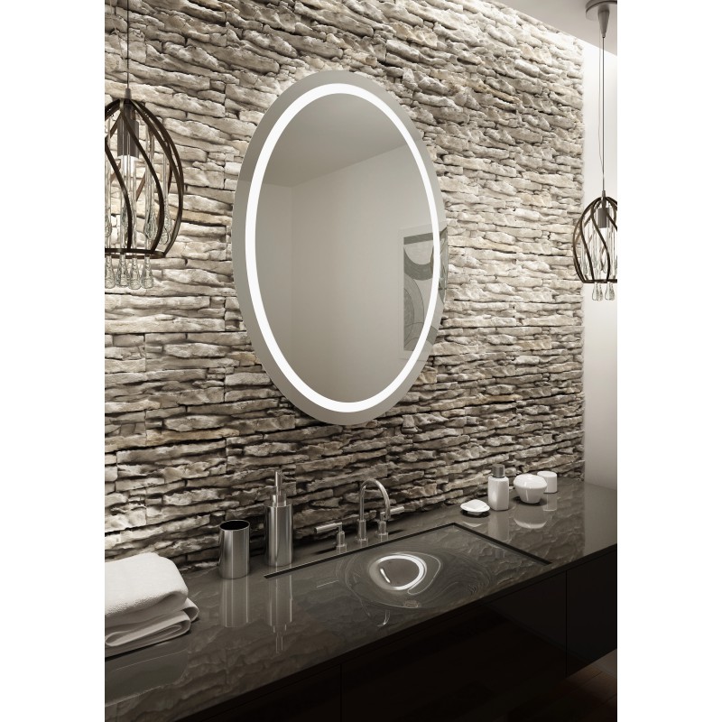 Oval Mirror Ares with Circumferential LED Lighting