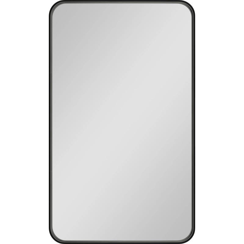 Majesty Black Mirror, Rectangular in Black Aluminum Frame