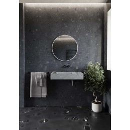 Lustro Nova White okrągłe w białej ramie bez oświetlenia