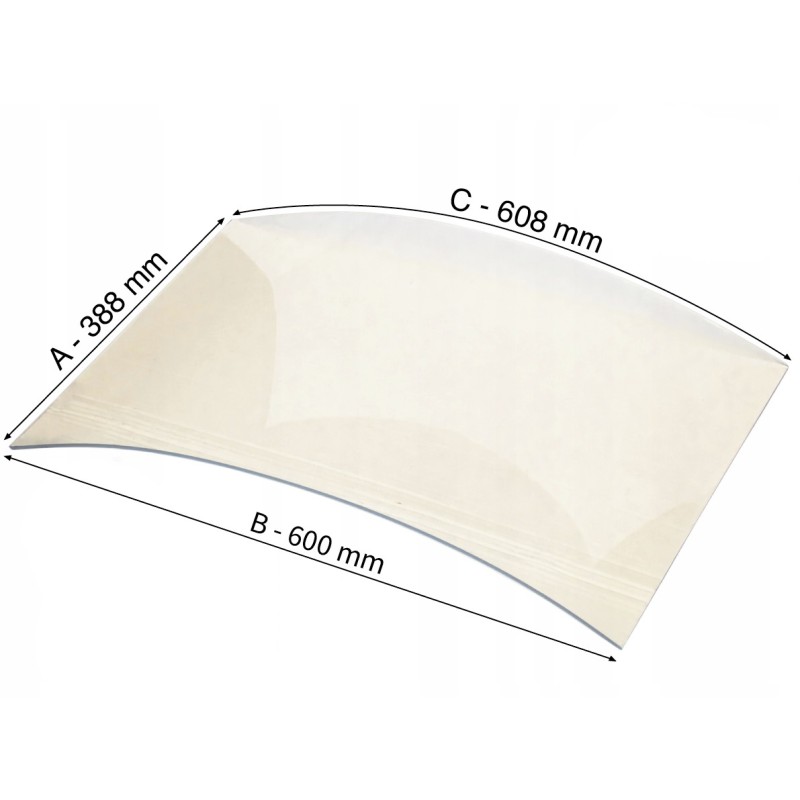 Szyba żaroodporna gięta półokrągła SG2