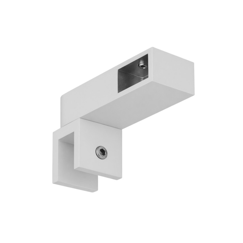 Mocowanie prostokątne boczne przelotowe reling-szkło białe