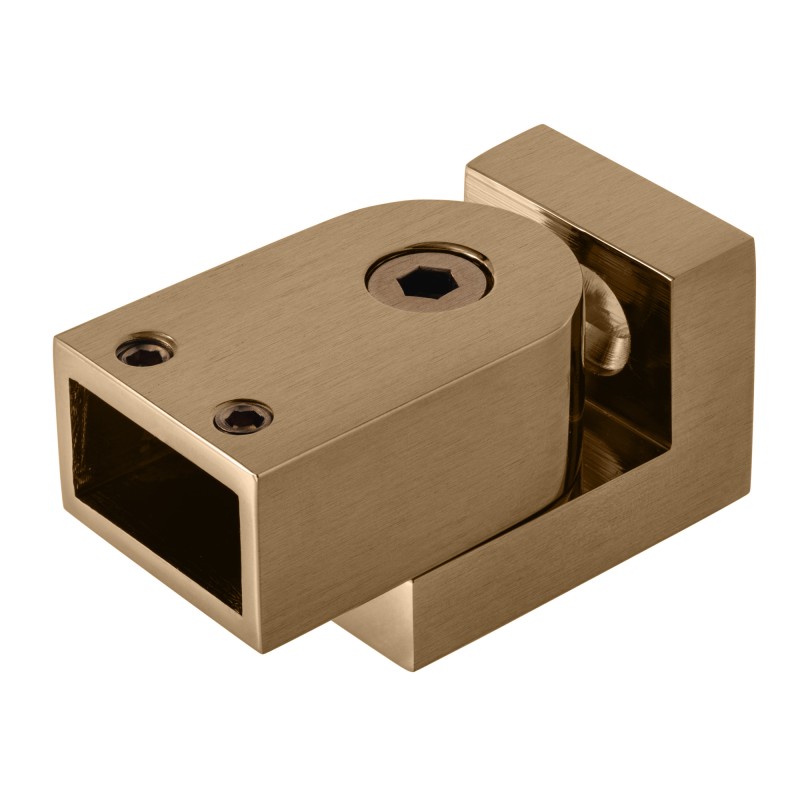 Rectangular Adjustable Wall–Rail Mount Brass