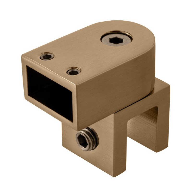 Mocowanie prostokątne regulowane reling szkło mosiężne