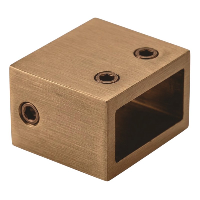 Mocowanie prostokątne ściana-reling 90° mosiężne