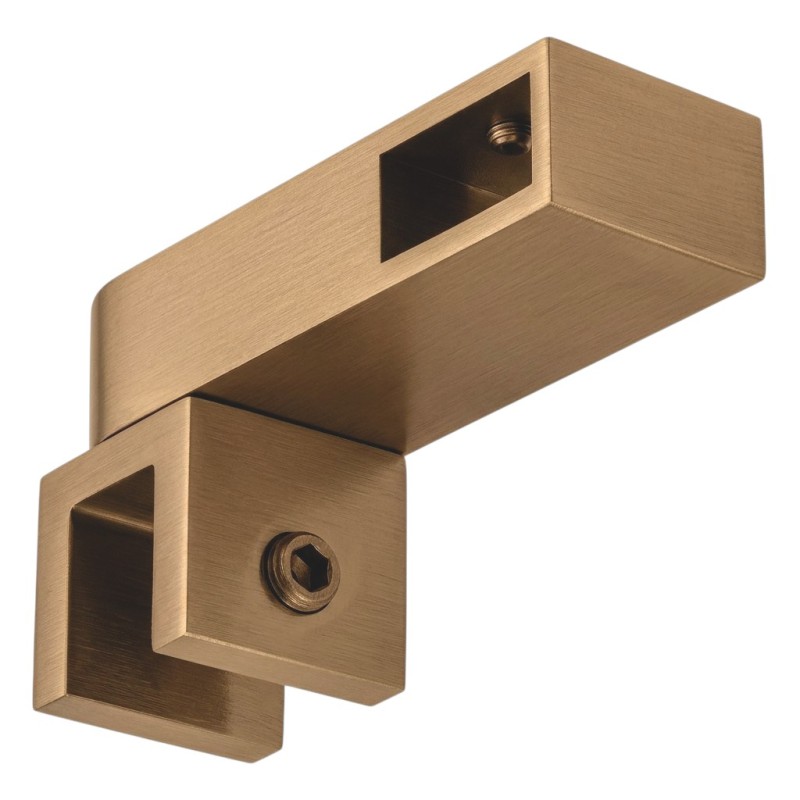 Mocowanie prostokątne boczne przelotowe reling-szkło mosiężne