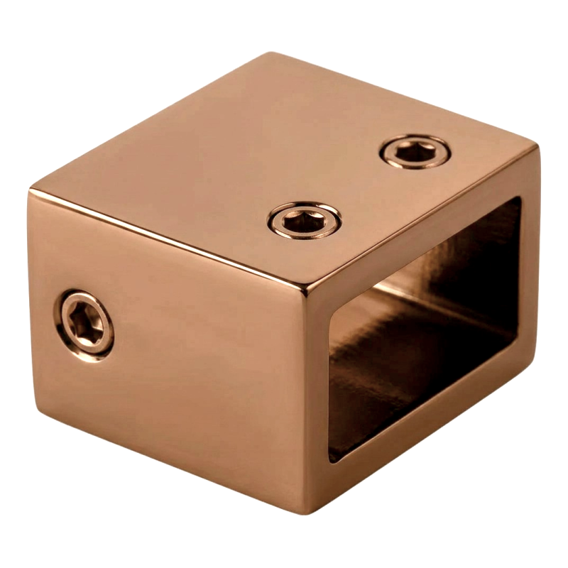 Rectangular wall-rail mount 90° copper