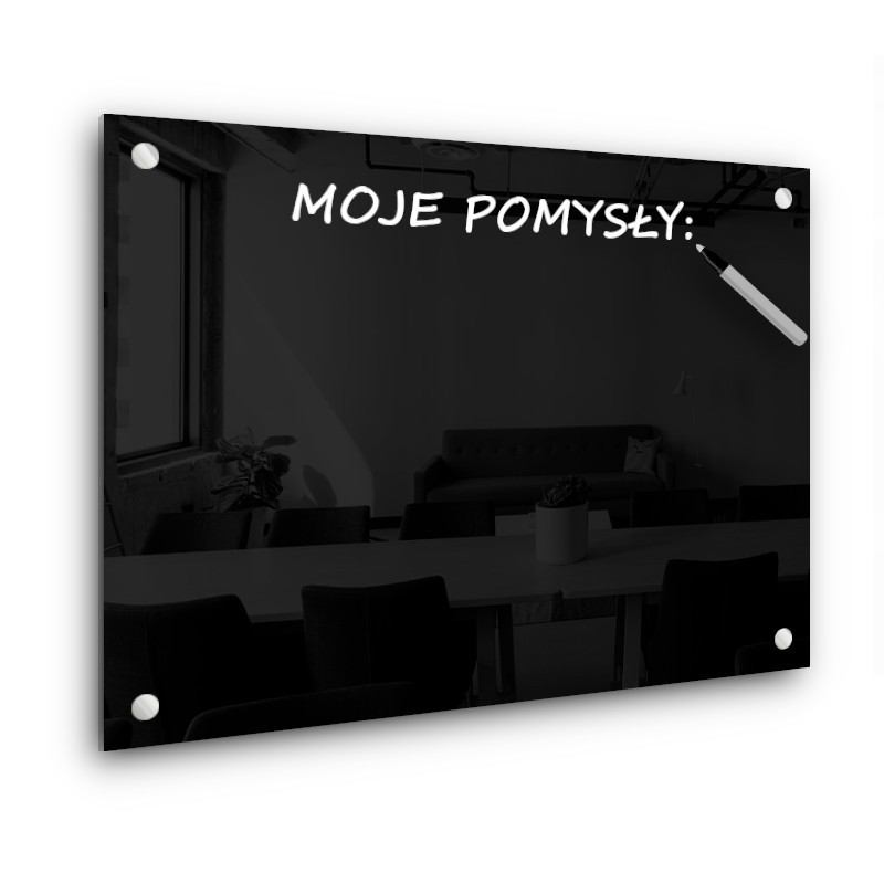 Black tempered glass magnetic board for writing