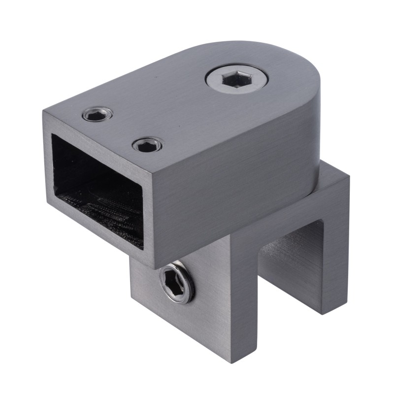 Rectangular adjustable rail-to-glass mounting, graphite